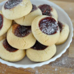 Almond Thumbprint Cookies, pile of cookies
