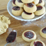 Almond Thumbprint Cookies, with a spoon of jam