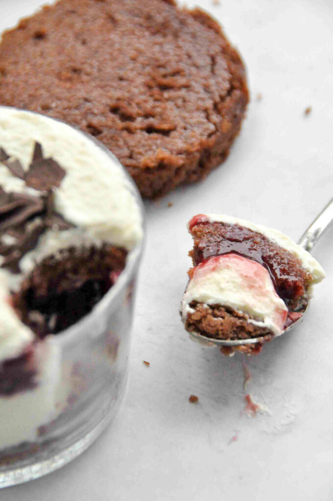 Mini Black Forest Cakes, spoonful