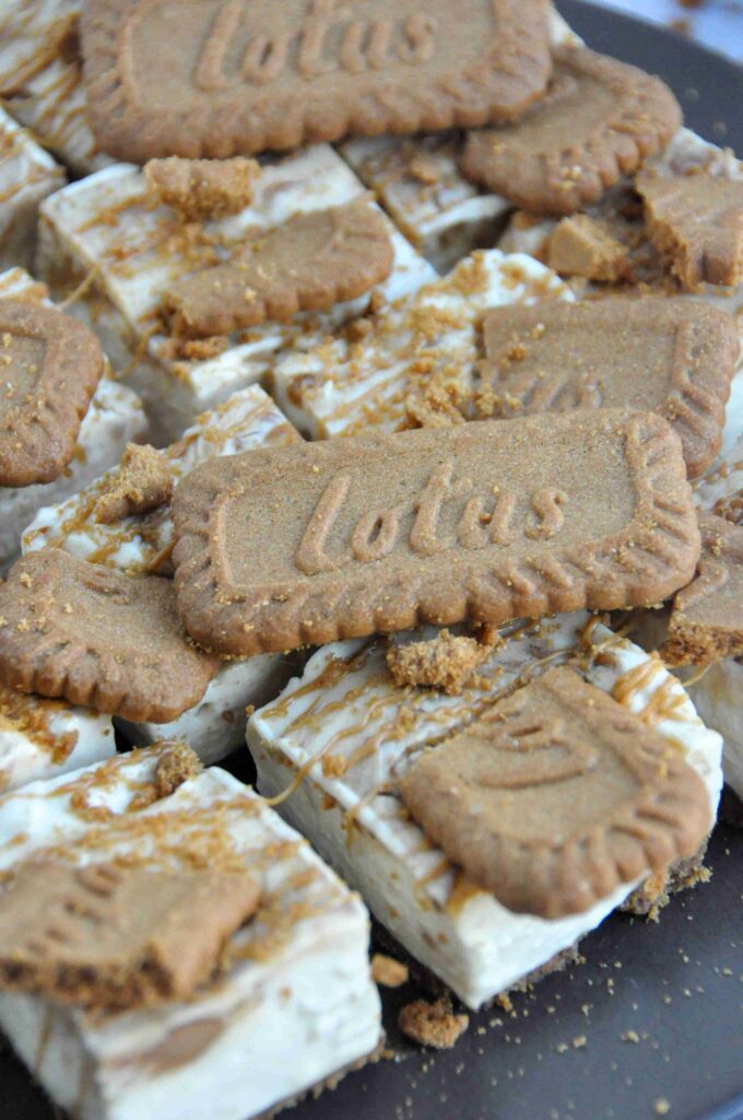Biscoff Cheesecake Bars, whole biscuit