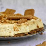 Biscoff Cheesecake Squares on a plate