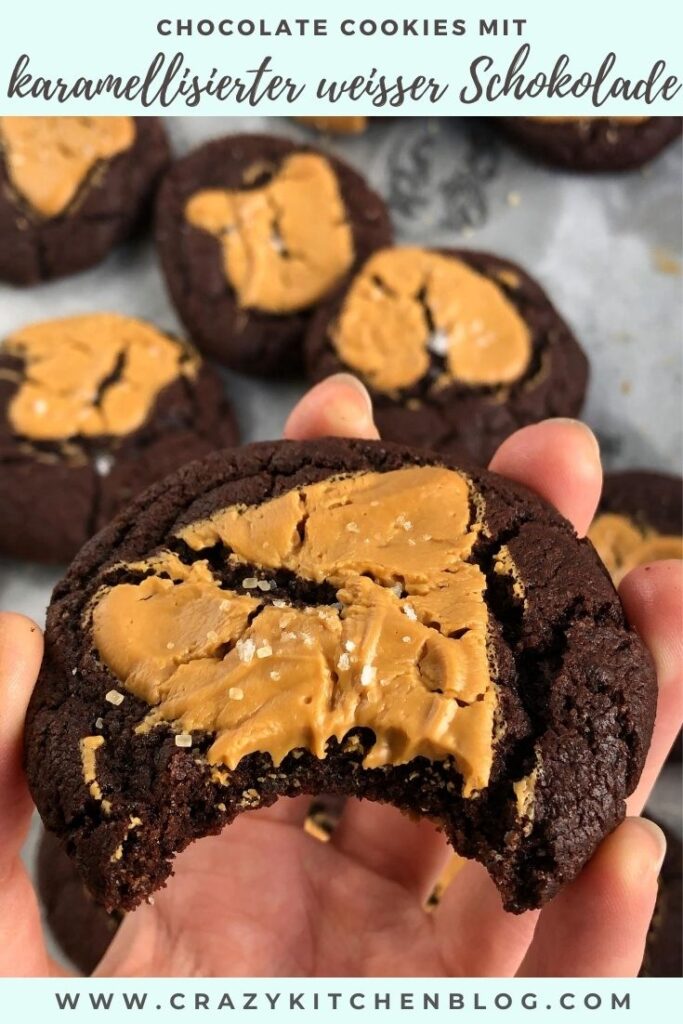 Chocolate Cookies mit karamellisierter weisser Schokolade