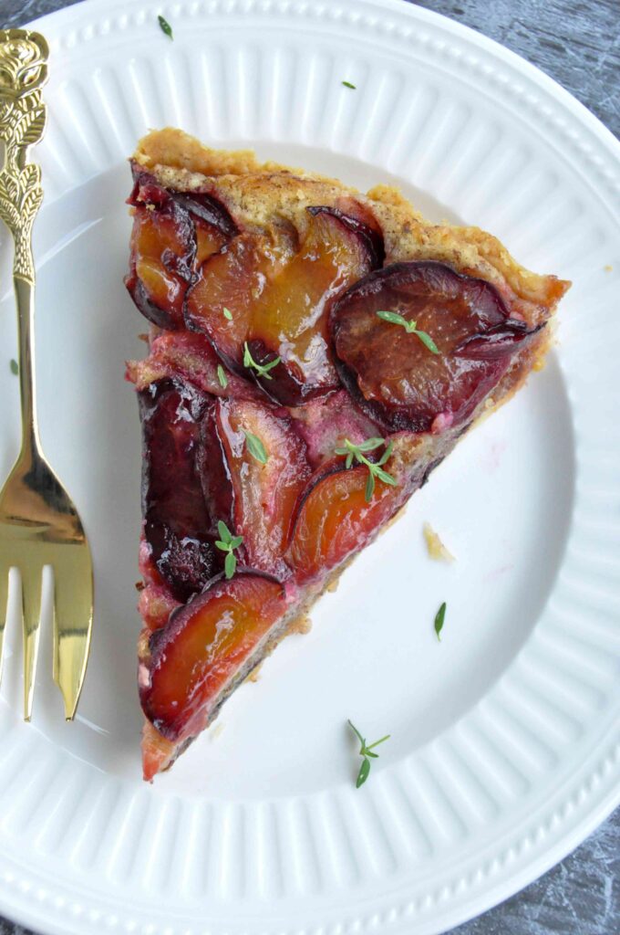 Plum Hazelnut Frangipane Tart, beautiful plums