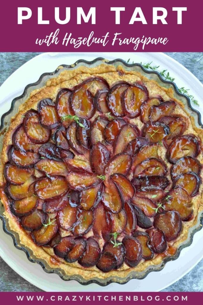 Pinterest pic plum tart with hazelnut frangipane