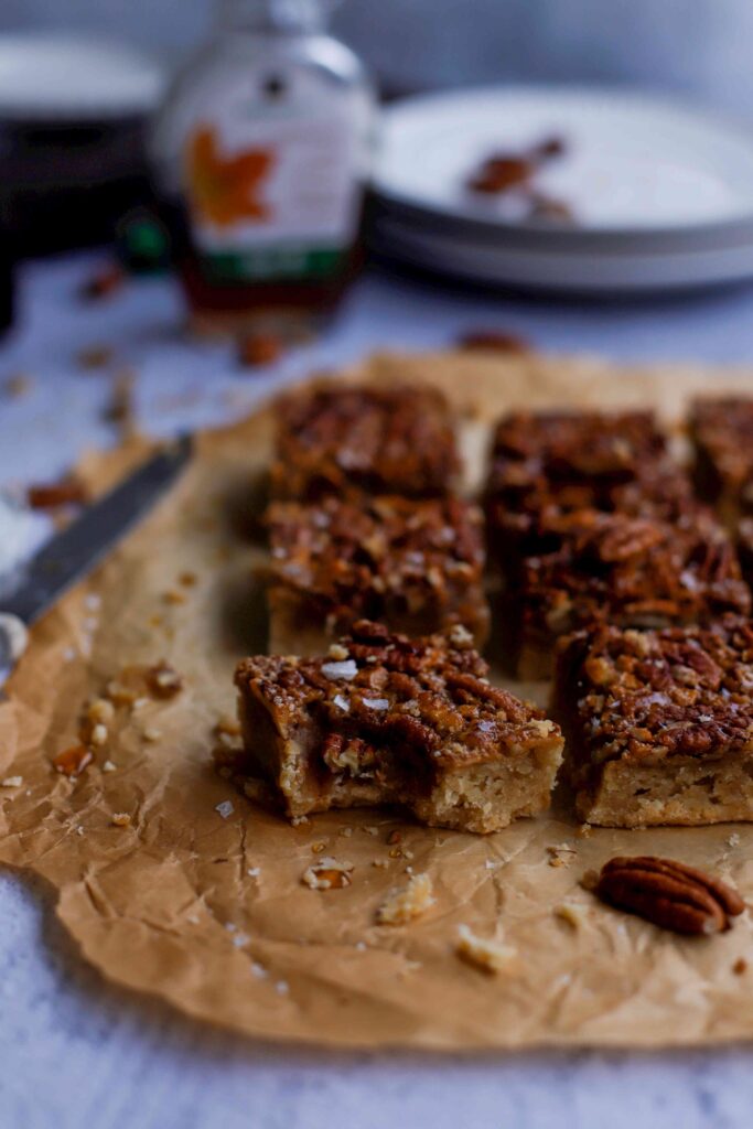 Maple Pecan Bars closeup