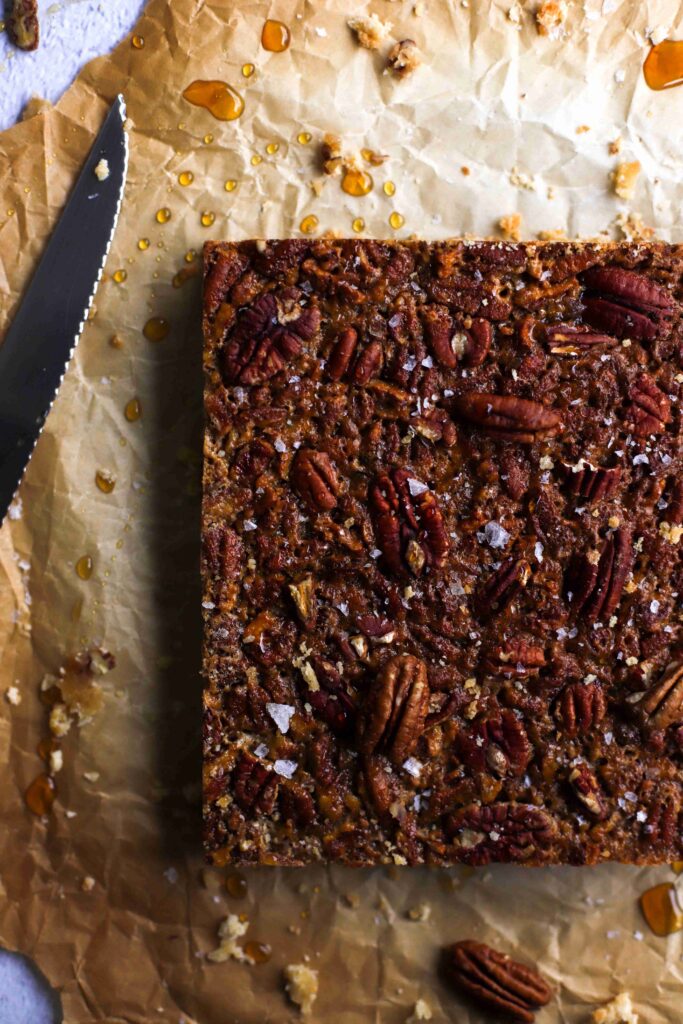 sprinkled salt on Maple Pecan Bars