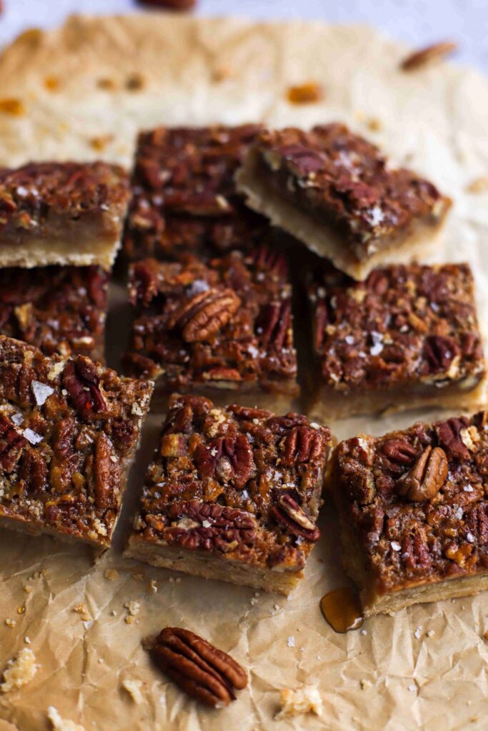 Maple Pecan Bars, on a pile