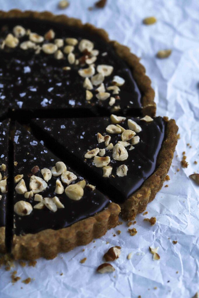 Slice of Chocolate Hazelnut Tart