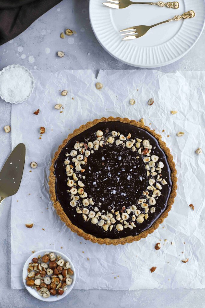 Chocolate Hazelnut Tart all the view