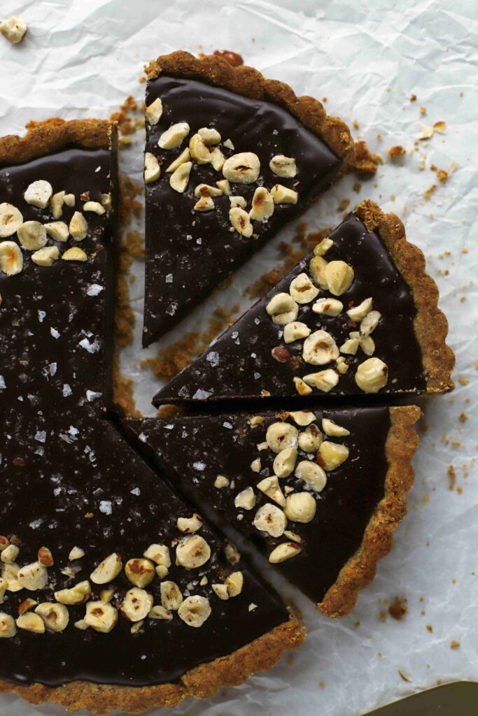 Slice of Chocolate Hazelnut Tart