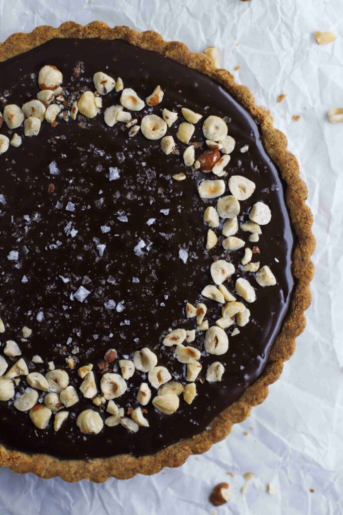 Chocolate Hazelnut Tart half the tart