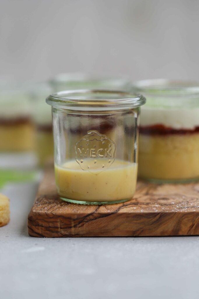 Custard in a glass jar