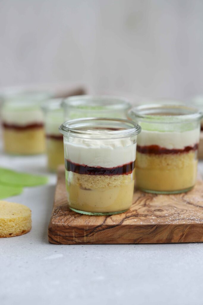 Mini Swedish Princess Cakes, all the layers in a glass