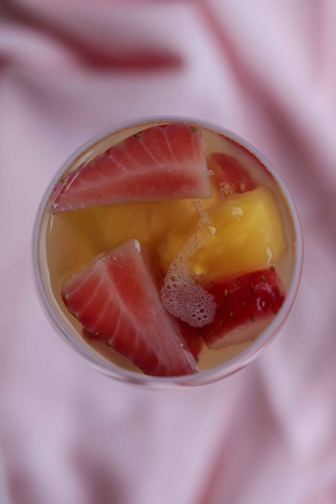 Strawberry Pineapple Cocktail in glass