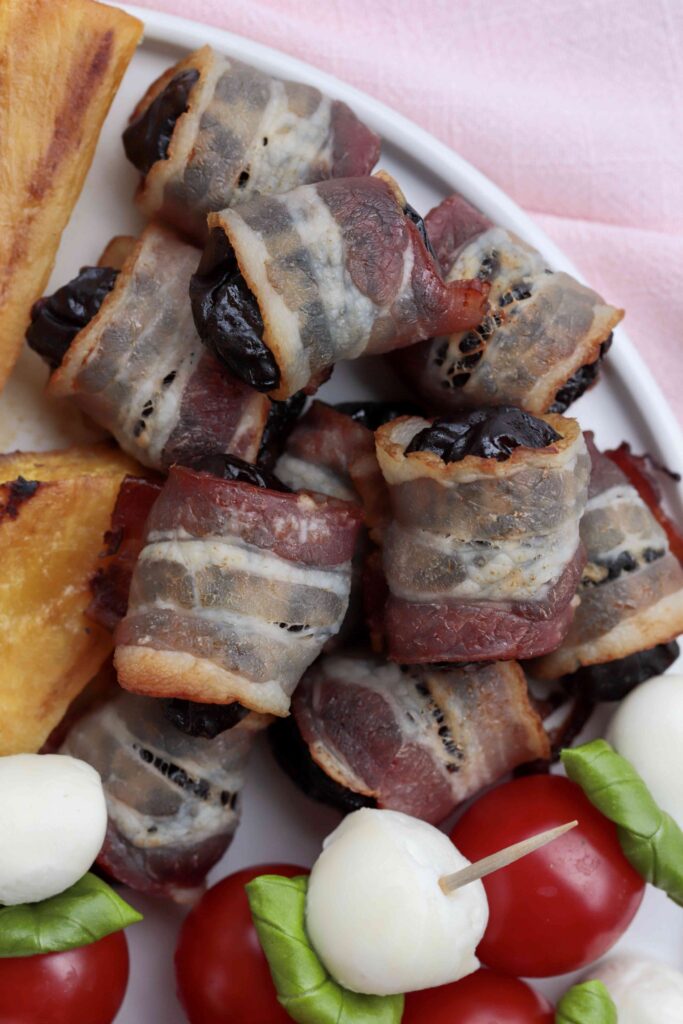 Bacon-wrapped prunes or devils on Horseback