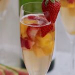 Strawberry Pineapple Cocktail in a glass, closeup