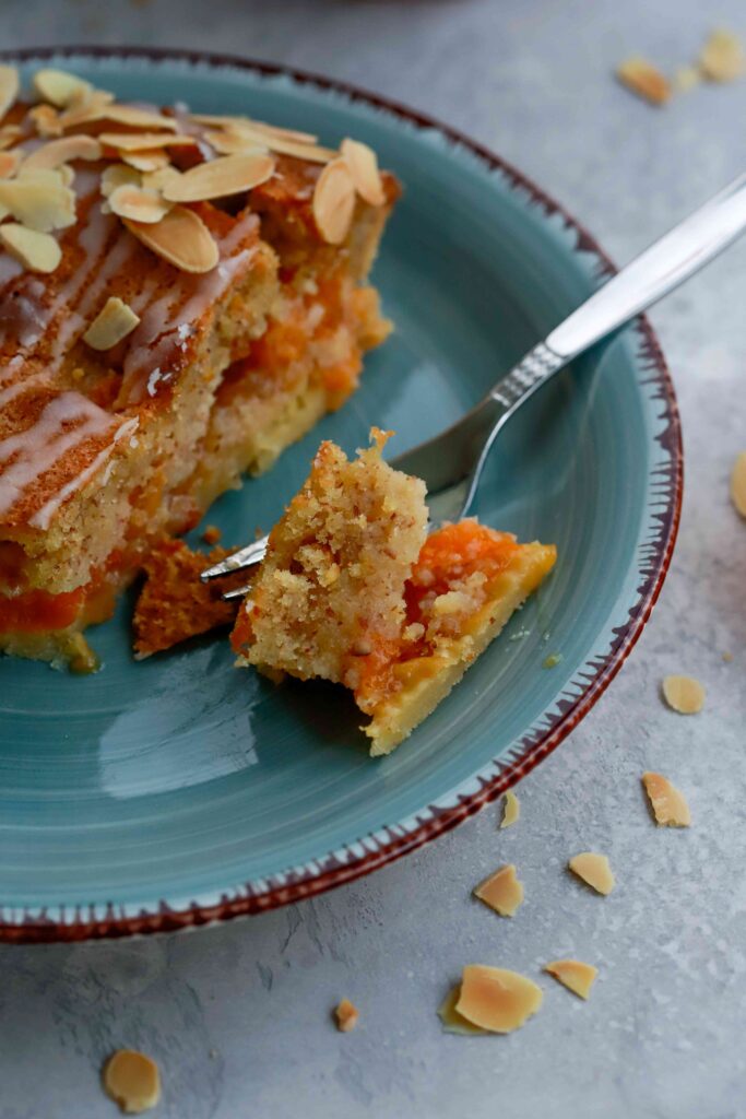 A bite of Apricot Frangipane Tart