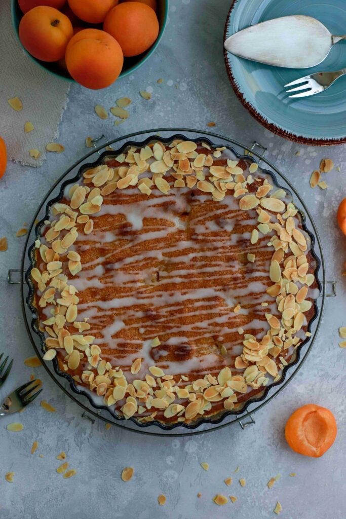 Apricot Frangipane Tart view from the top